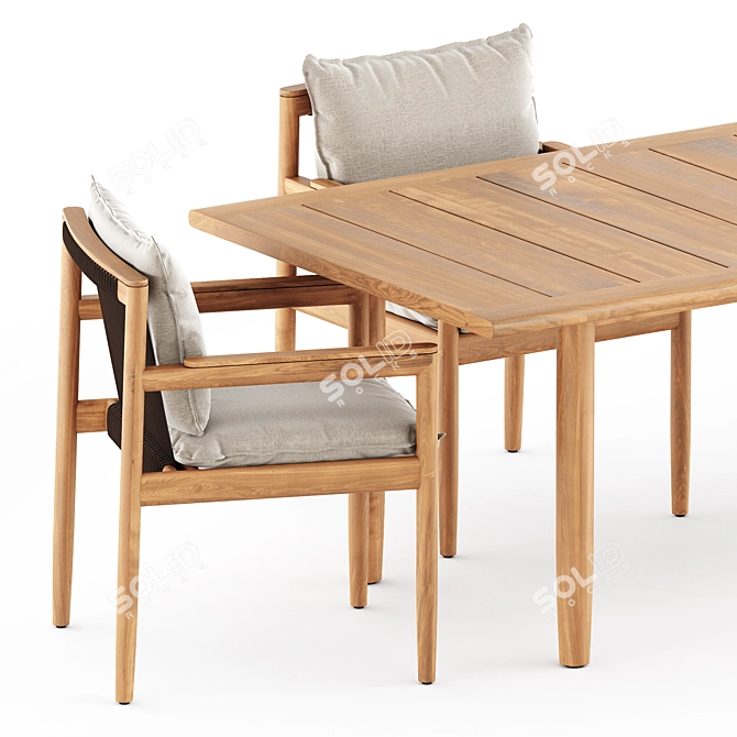 Outdoor Dining Set: Saranac Chair & Tibbo Table 3D model image 3