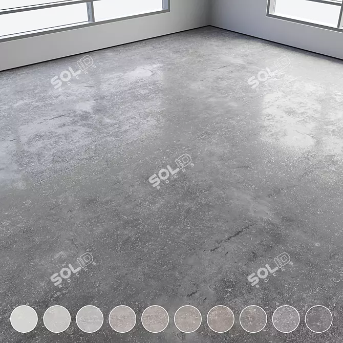 Polished Seamless Concrete Flooring 3D model image 1