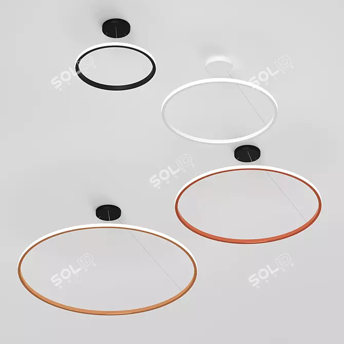 Modern LED Ring Pendant Light 3D model image 1