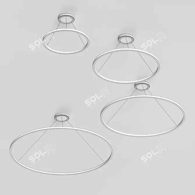 Modern LED Ring Pendant Light 3D model image 2