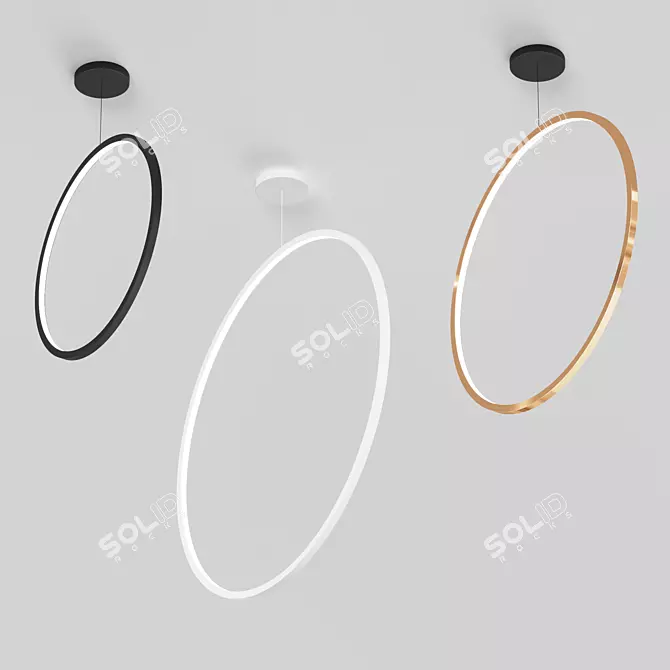 Modern LED Ring Pendant Light 3D model image 2