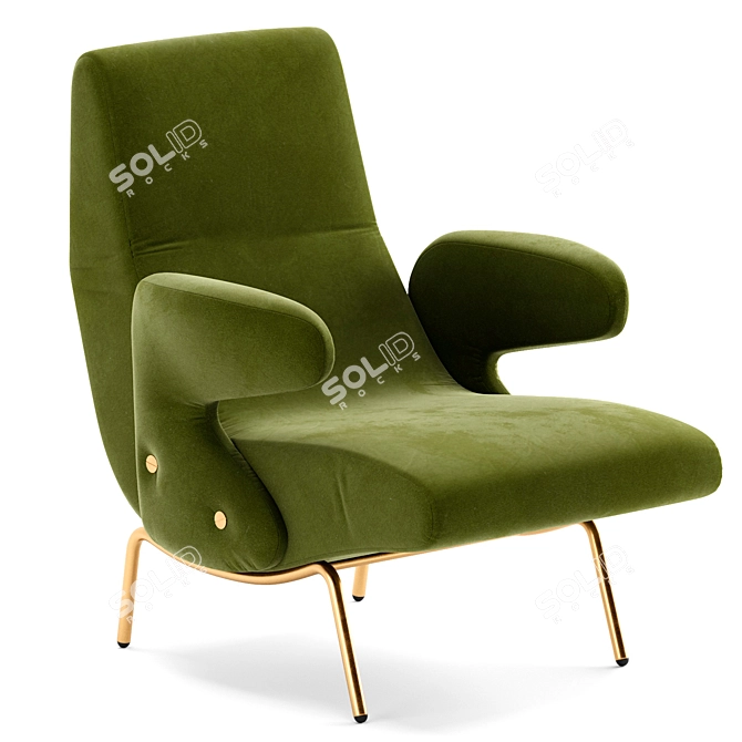 Revamped X-Form TurboSmoothing Armchair 3D model image 4