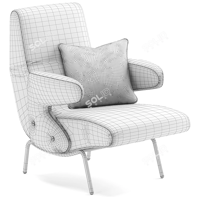 Revamped X-Form TurboSmoothing Armchair 3D model image 6