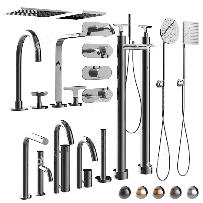 Fantini Faucet Collection: 18 Models 3D model image 1