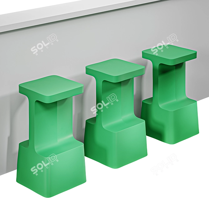 Multi-Height Table Set with Materials 3D model image 3