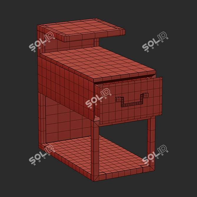 Chelini 5028 Bedside Table 3D model image 4