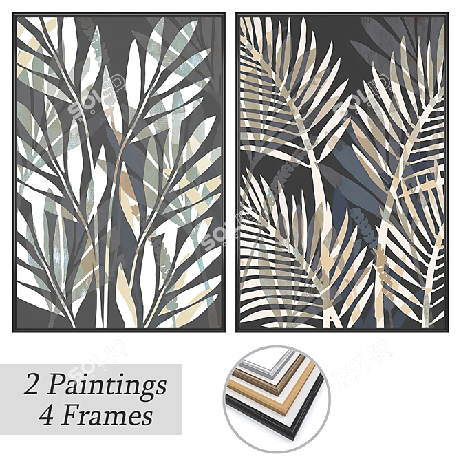 Decor Set with Multiple Frames 3D model image 1