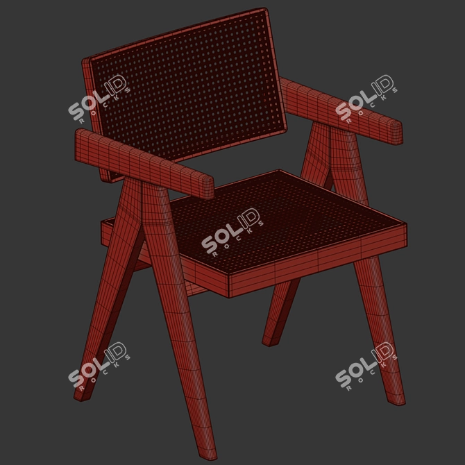 Navigator Cane Lounge Chair 3D model image 4