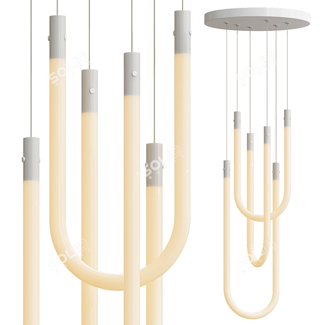 Modern LED Glass Pendant Light 3D model image 4