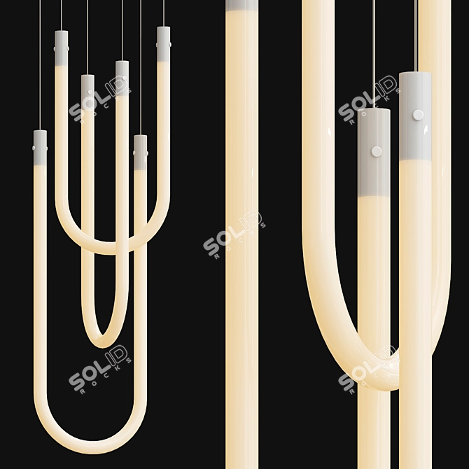 Modern LED Glass Pendant Light 3D model image 1