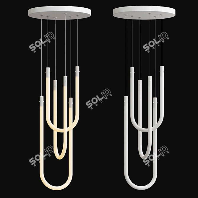 Modern LED Glass Pendant Light 3D model image 2