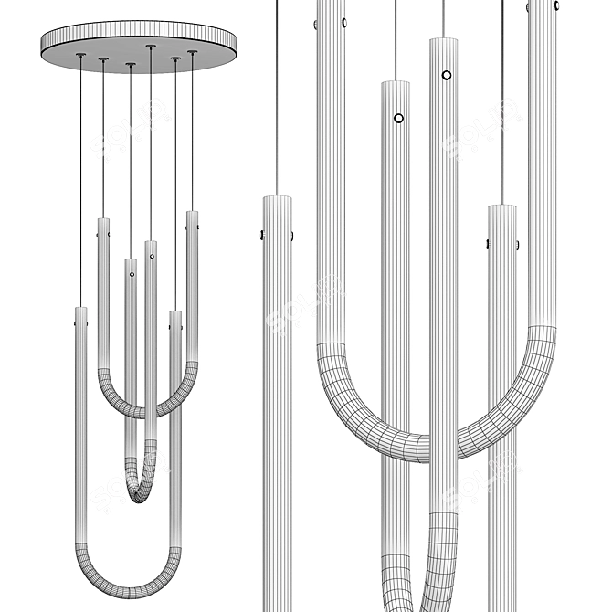 Modern LED Glass Pendant Light 3D model image 3