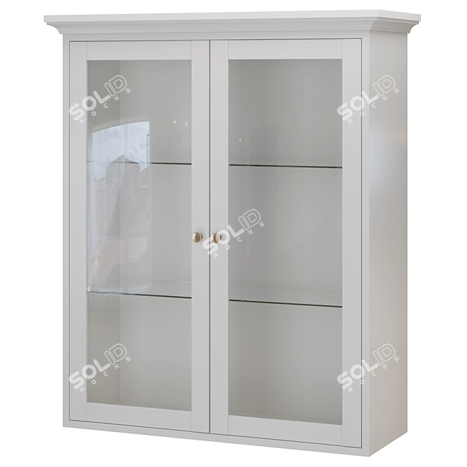 Elegant Glass Display Cabinet Set 3D model image 3