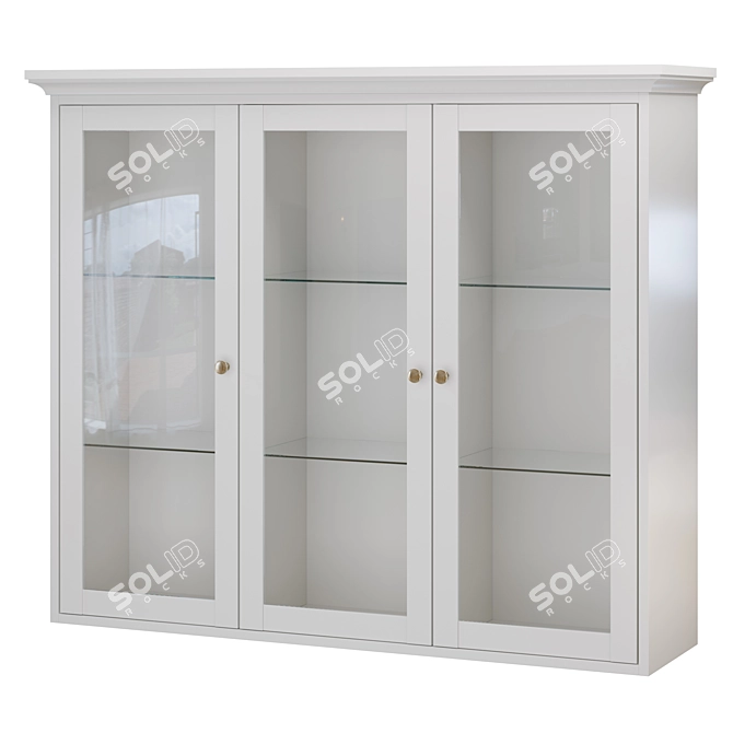 Elegant Glass Display Cabinet Set 3D model image 4