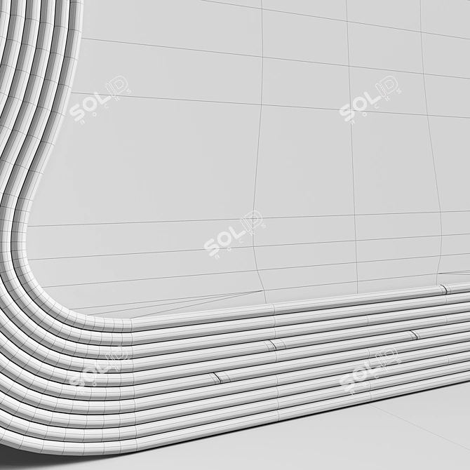 Elegant Wave Mirror for Interiors 3D model image 4