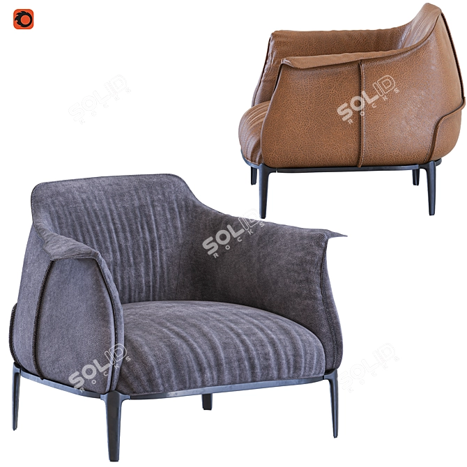 Luxurious ARCHIBALD LARGE Designer Armchair 3D model image 3