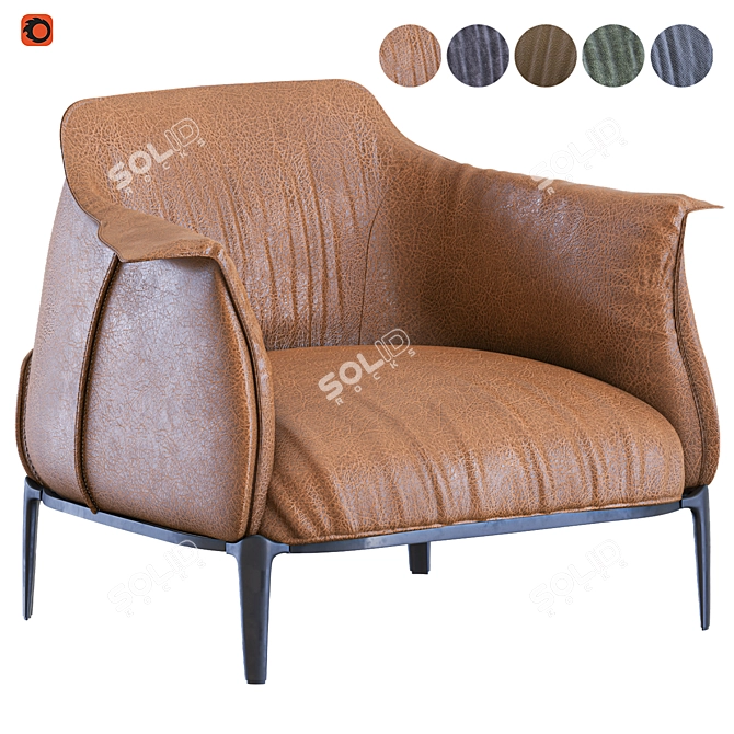 Luxurious ARCHIBALD LARGE Designer Armchair 3D model image 8