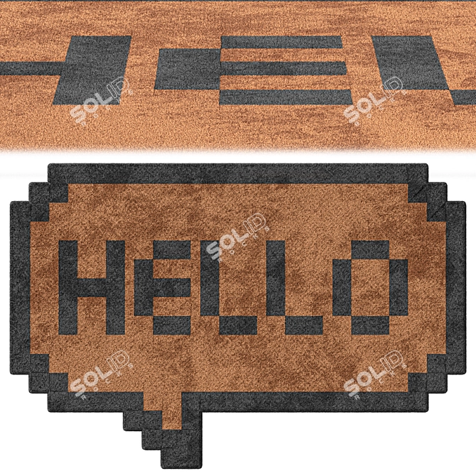 Set of 4 Contemporary Door Mats 3D model image 3