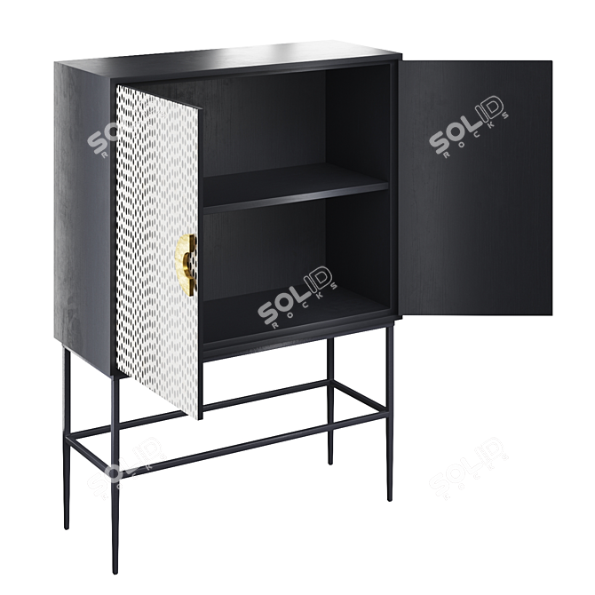 Monochrome Fusion Bar Cabinet 3D model image 4