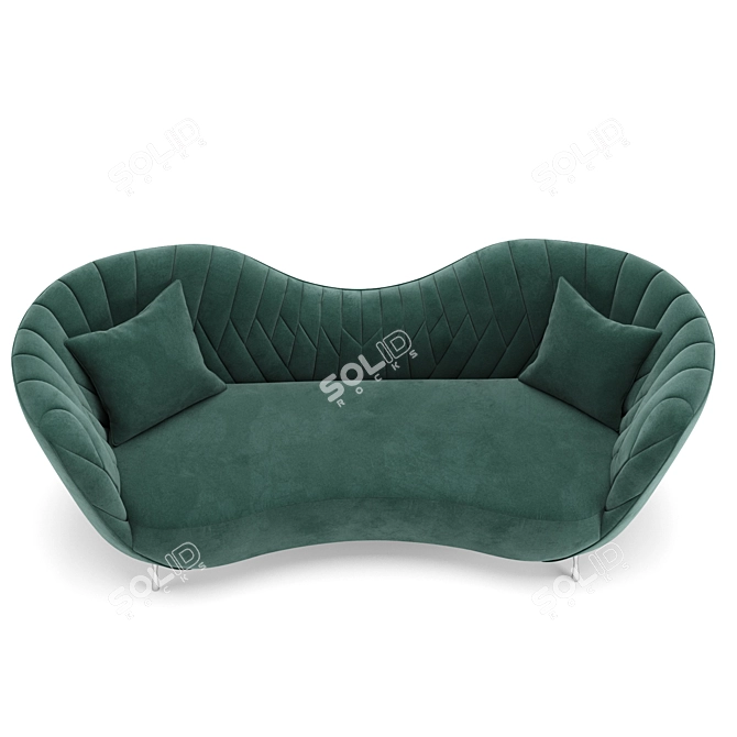 Ethereal Velvet Sofa Upgrade 3D model image 3