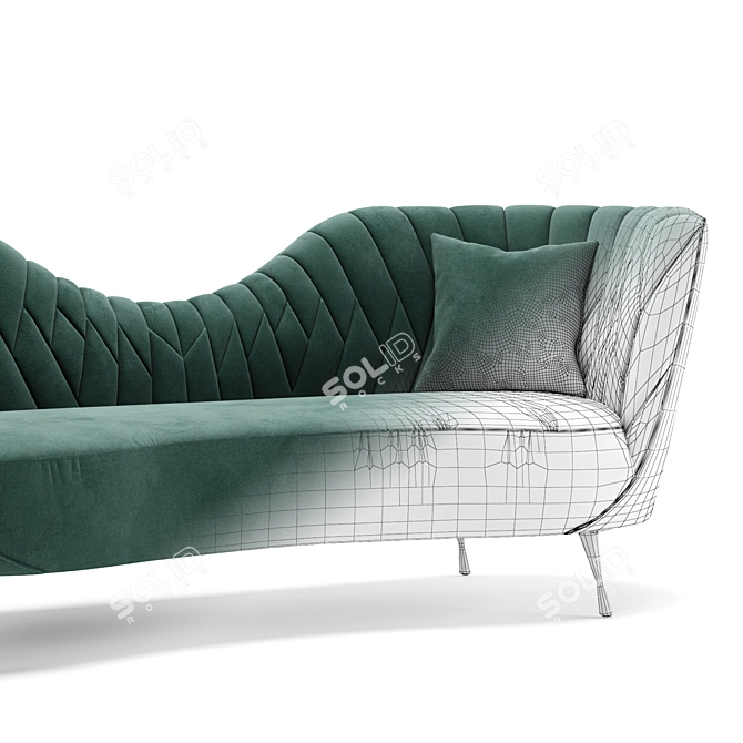 Ethereal Velvet Sofa Upgrade 3D model image 4