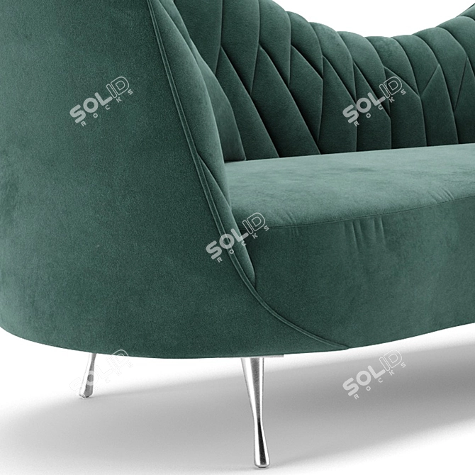 Ethereal Velvet Sofa Upgrade 3D model image 5