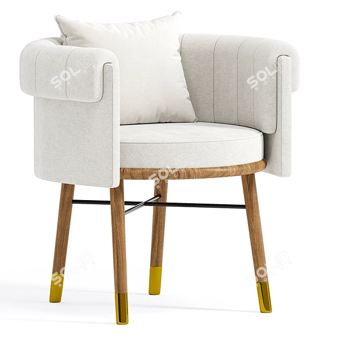 Mid-Century Modern Helen Dining Chair 3D model image 2