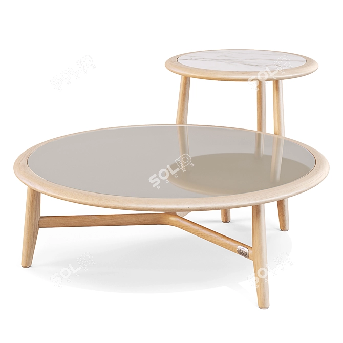 Mediterranean-Inspired Outdoor Side Table 3D model image 1