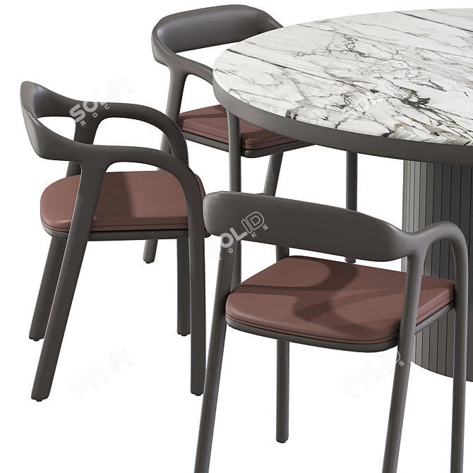 Artisan NEVA 53 Table and Chairs 3D model image 4