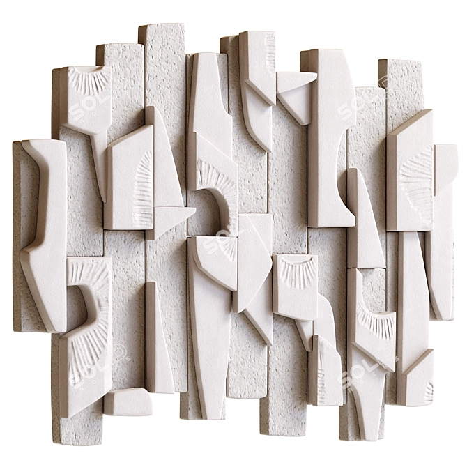 Fragmented Geometric Wall Art 3D model image 1