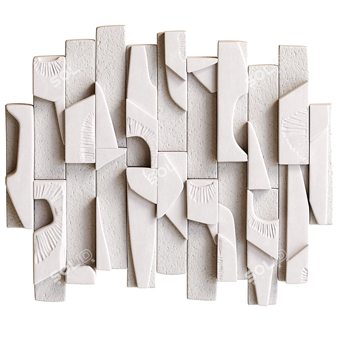 Fragmented Geometric Wall Art 3D model image 2
