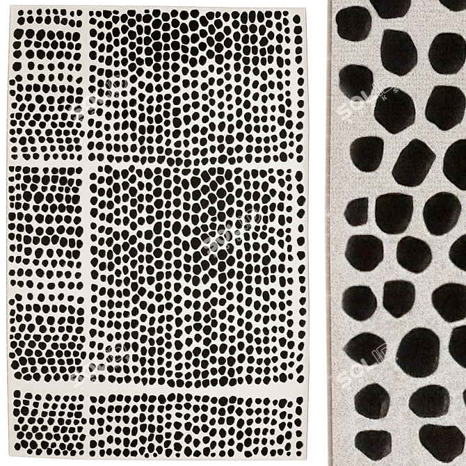 Abstract Dot Pattern Pois Rug 3D model image 1