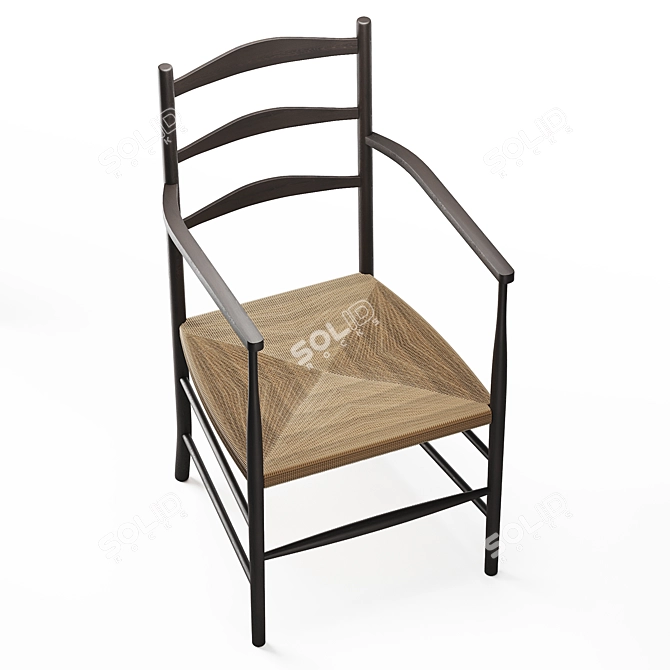 Modern Ash Seagrass Armchair 3D model image 2