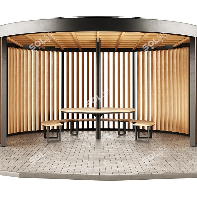 Pergola Barbecue Set 3D model image 3