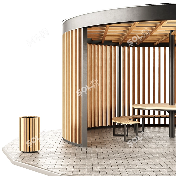 Pergola Barbecue Set 3D model image 4