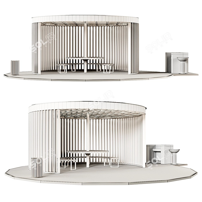 Pergola Barbecue Set 3D model image 6