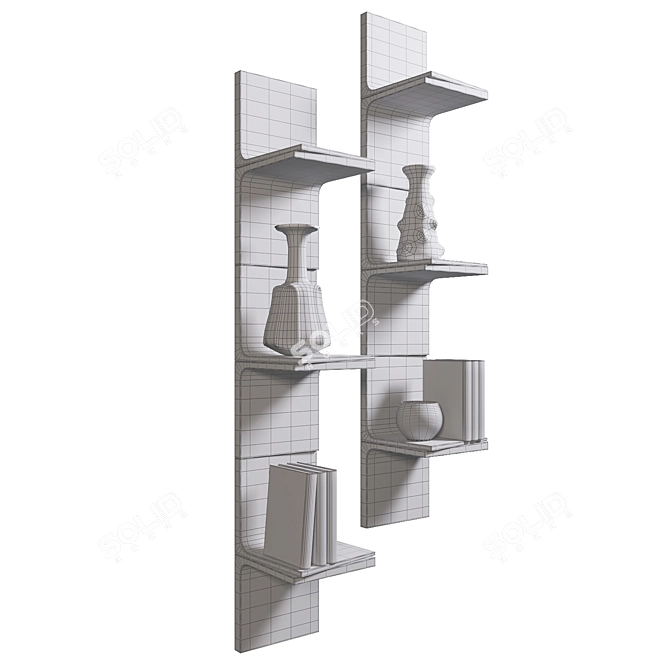 Title: Hugo Concrete Bookshelves by Baxter 3D model image 4