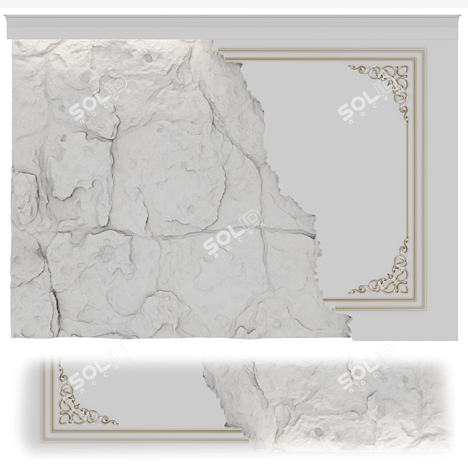 Patina Stone Wall Panel 3D model image 1