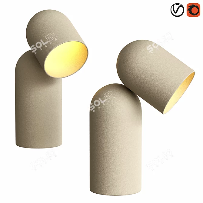 Sophisticated Fumi Low Table Light 3D model image 1