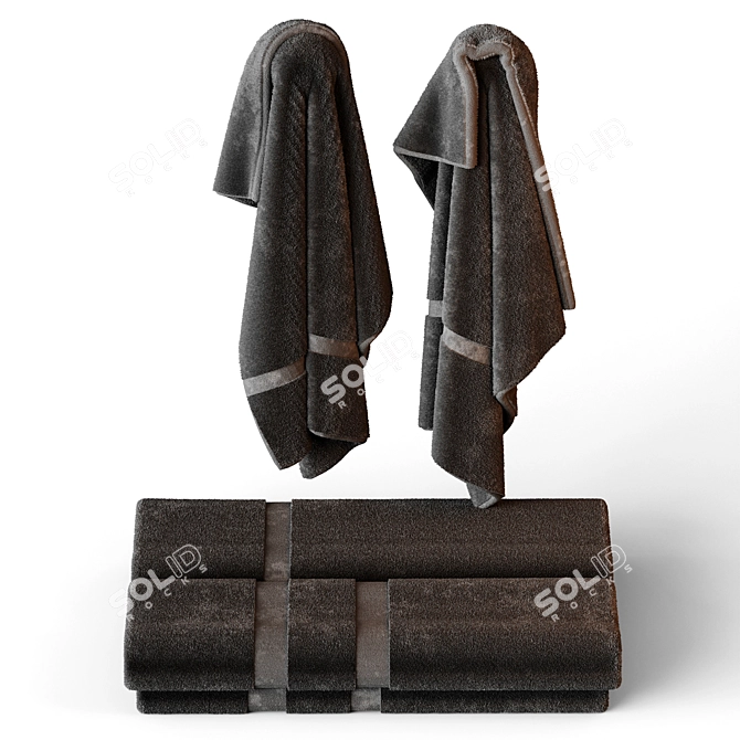 Luxury Towel Set for Bathroom 3D model image 2