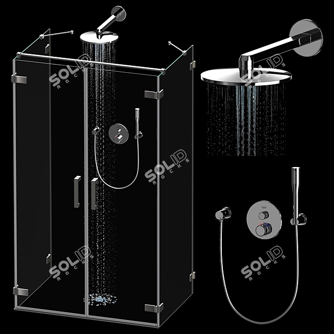 Tall Shower Box, Approximate Dimensions 3D model image 2