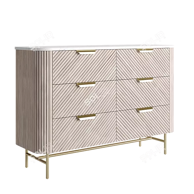 Valencia Mango Wood Chest 3D model image 4