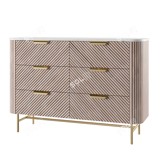 Valencia Mango Wood Chest 3D model image 5