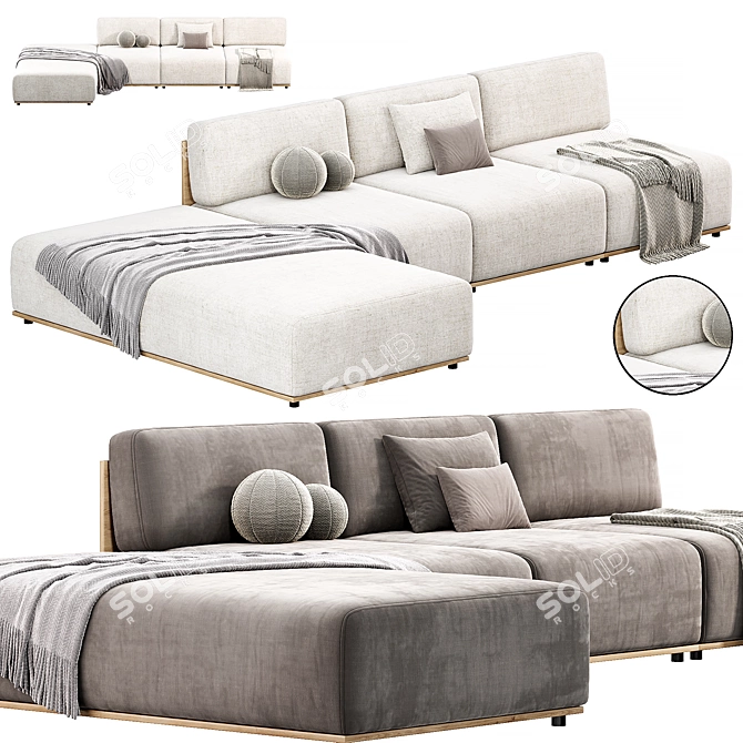 Meridiani Claud Open-Air Modular Sofa 3D model image 1