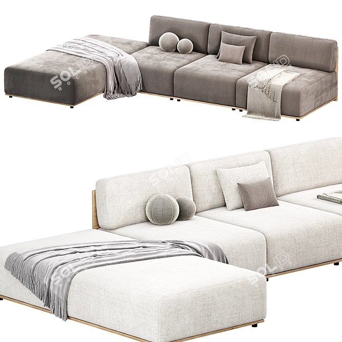 Meridiani Claud Open-Air Modular Sofa 3D model image 3