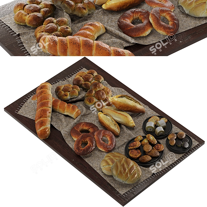 Delicious Breads & Cakes Collection 3D model image 2