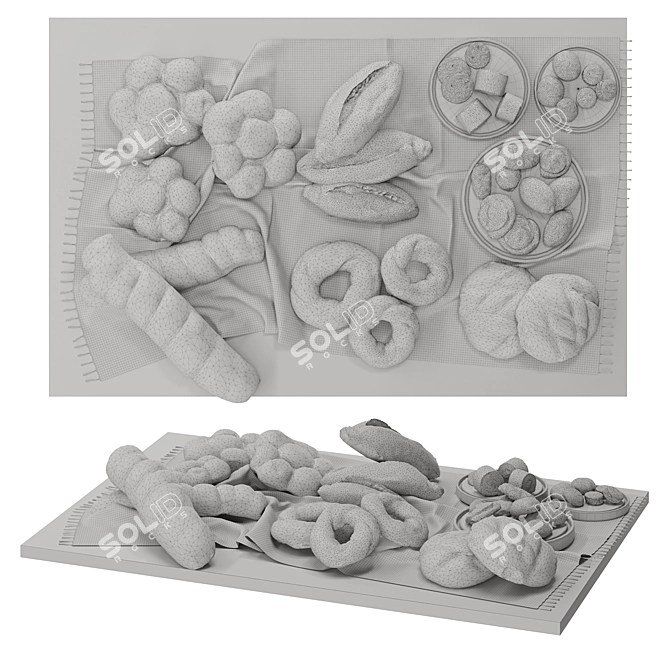 Delicious Breads & Cakes Collection 3D model image 3