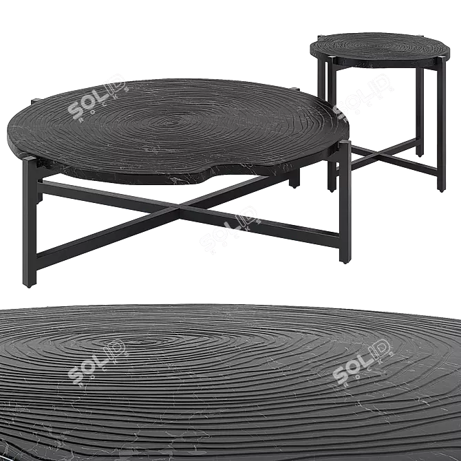 Title: Modern Picket Corner Coffee Table 3D model image 1