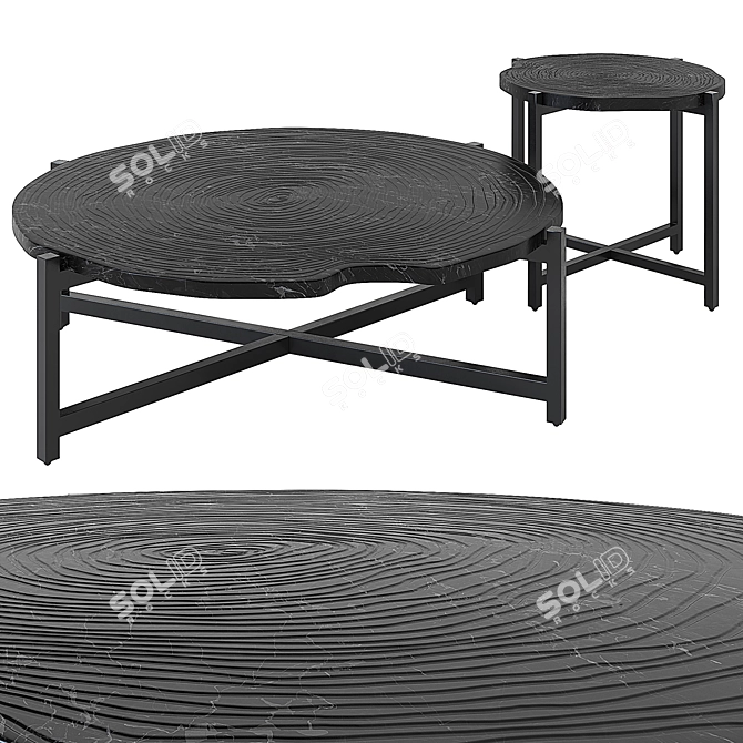 Title: Modern Picket Corner Coffee Table 3D model image 2