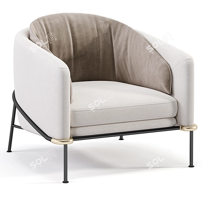 Elegant FIL NOIR Armchair Minotti 3D model image 1